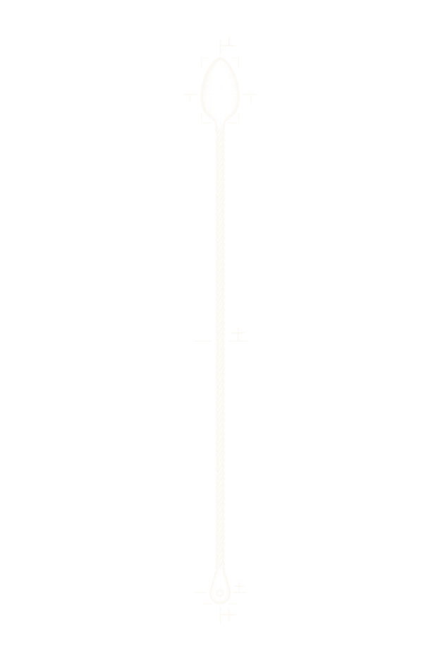Line drawing of a long twisted barspoon with a teardrop bowl.